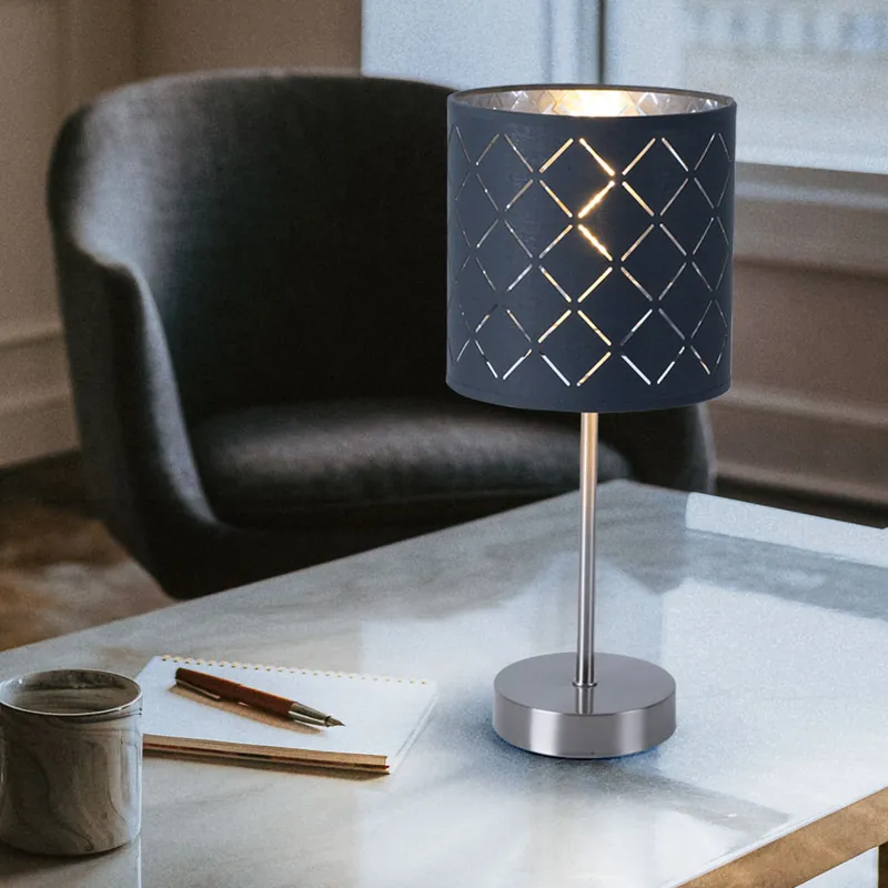 Laatste Kans Tafellamp van textiel in grijs voor je woonkamer KIDAL