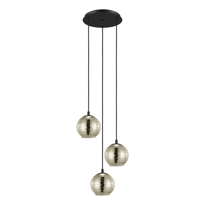 Superprijs Stars of Light Lemorieta Hanglamp - E27 - 3-lichts - Ø 44 cm - Zwart/Goud