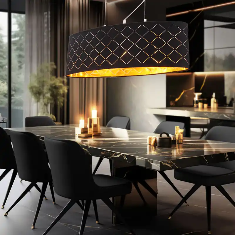 LED hanglamp, metaal, decoratief gestanst, zwart, goud Seizoensaanbieding