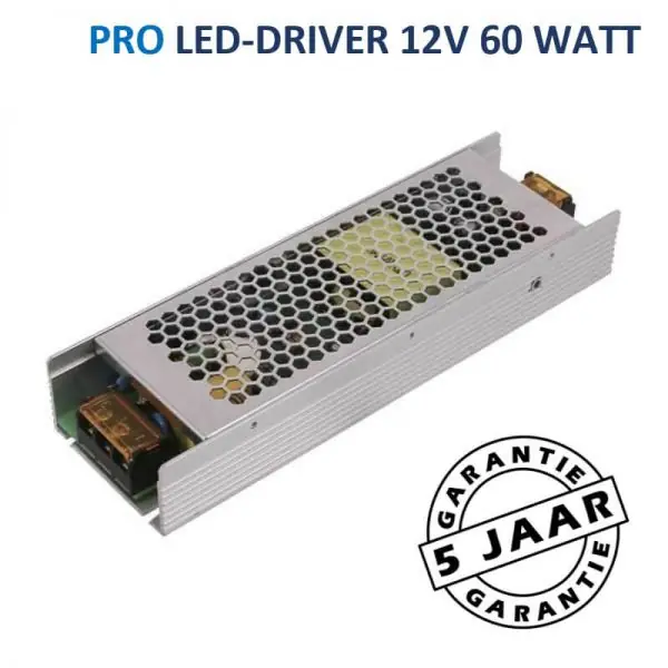 LED-driver 12 volt PRO max. 60 watt | Metalen behuizing Koop Online