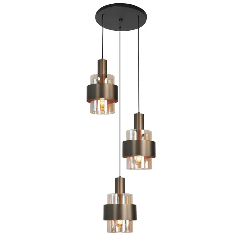 Highlight Hanglamp Marrone 3 lichts Ø 30 cm brons Bestseller