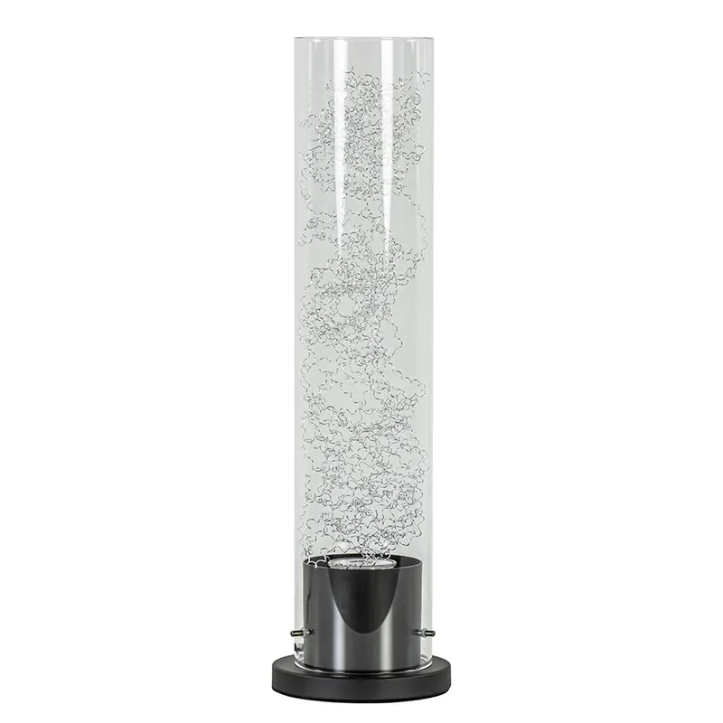 Seizoensaanbieding Moderne tafellamp cilinder helder glas met zwart en zilver