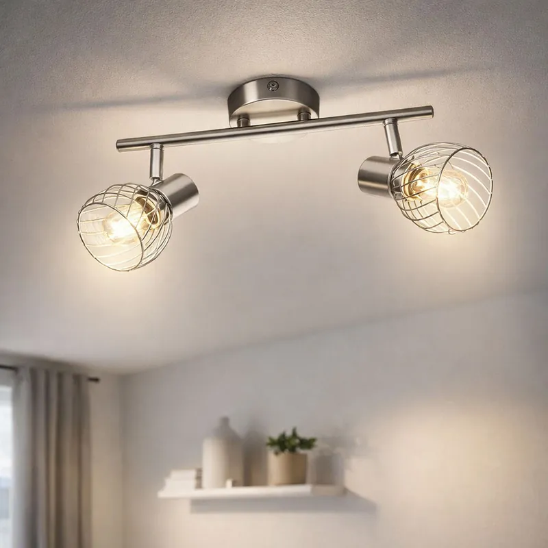 Design plafondlamp in chroom met verplaatsbare spots TEXAS Bestel Nu