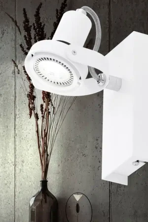 Nu Kopen LED wandlamp, aluminium, wit, beweegbare spot, H 15,5 cm