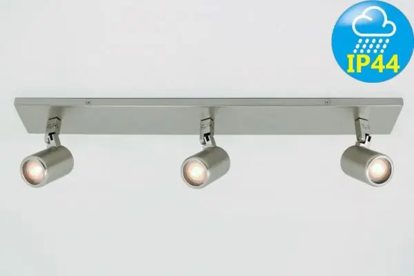 Bestseller Kantelbare 3-lichts opbouwspot balk DOCCIA IP44 | Staal