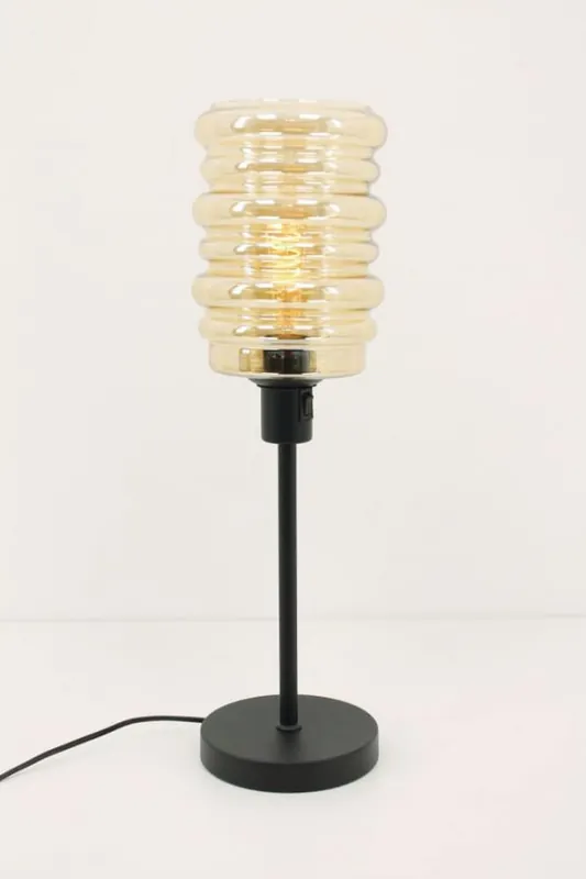 Zwarte strakke tafellamp CLUSTER GOLD | Ribbel Seizoensaanbieding
