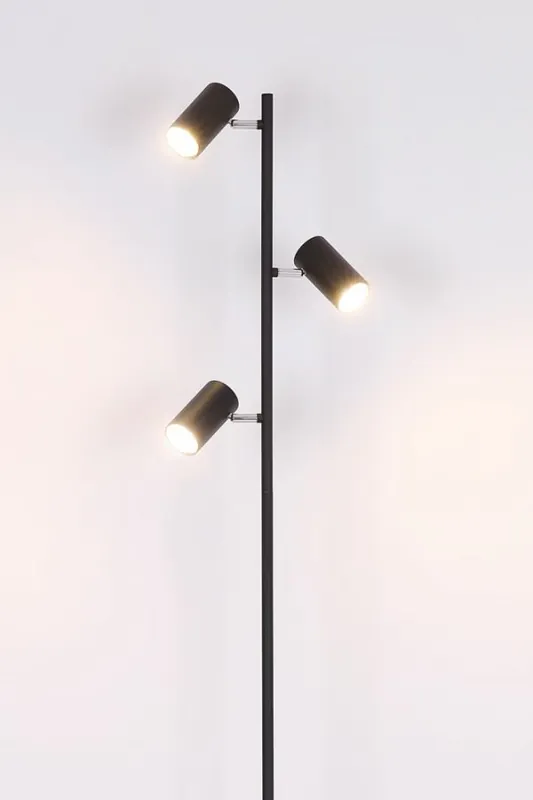 Betrouwbaar Strak vormgegeven vloerlamp CILINDRA 3-lichts | Zwart