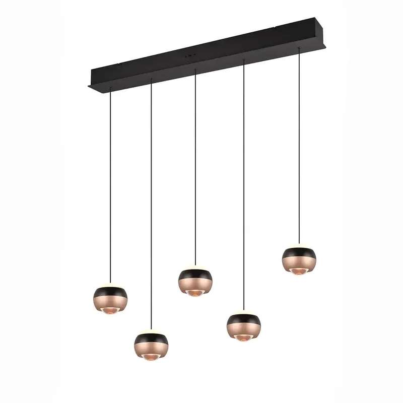 TRIO Select Hanglamp Orbit 5 lichts L 100 cm brons zwart Tijdelijk Beschikbaar