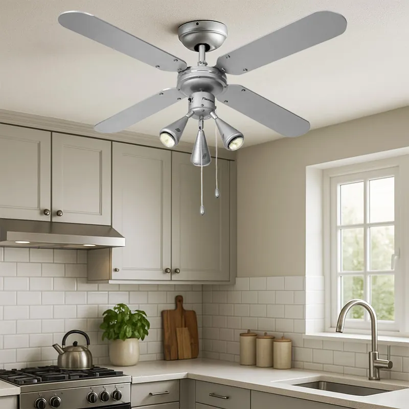 Beperkte Voorraad LED plafondventilator, trekkoordschakelaar, vooruit & achteruit, 102 cm