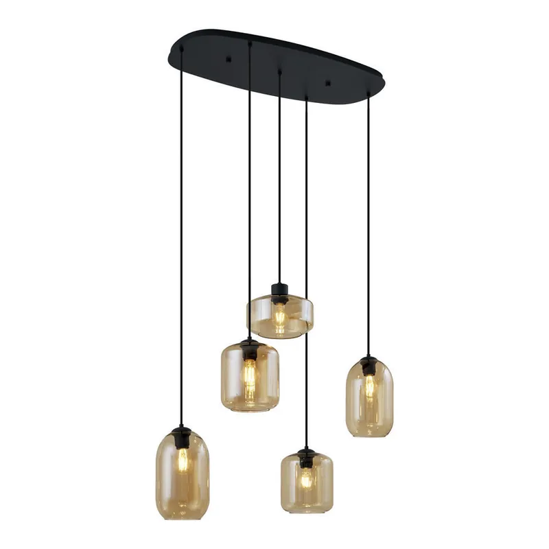 Qazqa hanglamp sheena zwart e27 Direct Verzonden