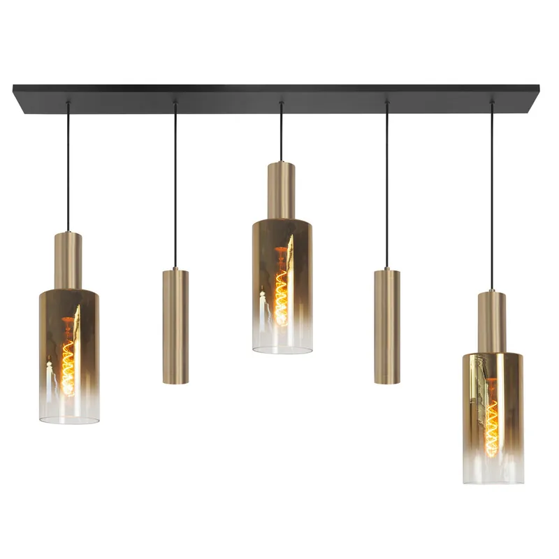 Laatste Versie Highlight Hanglamp Perugia 3+2 lichts L 120 cm zwart goud
