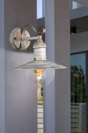 Beperkt Aanbod Wandlamp, IP44, landhuisstijl, wit, goud, H 25,6cm