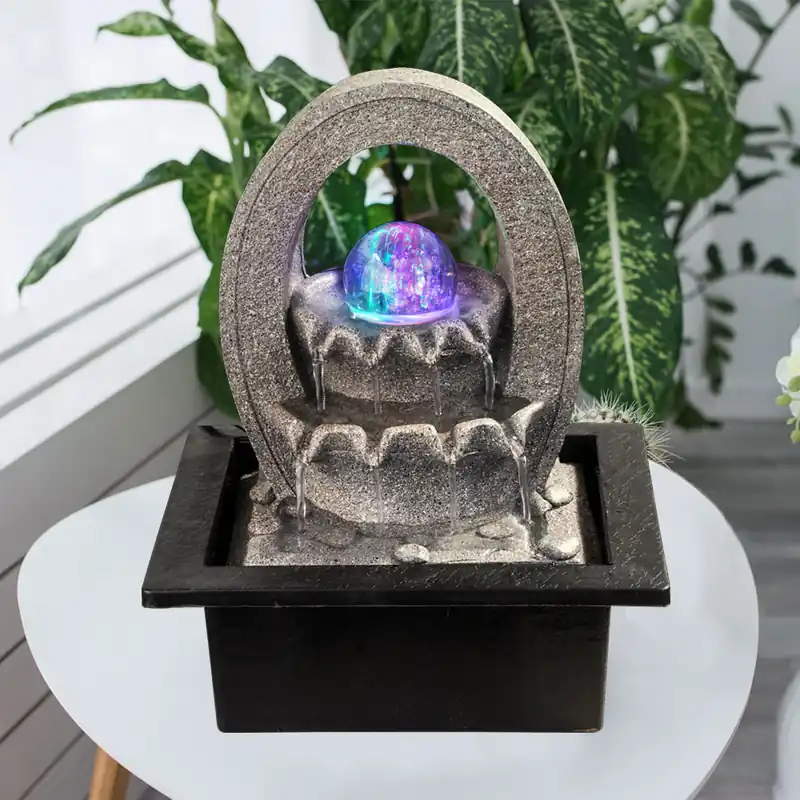 Speciale Aanbieding RGB LED tafelfontein met kleurwissel, hoogte 25,5 cm, ALBERT