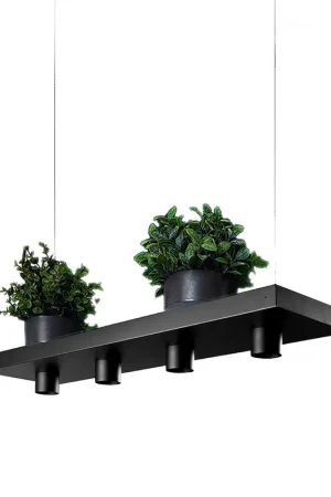 Nowodvorski Hanglamp Plant 4 lichts L 80 cm B 24 cm zwart Lage Prijs