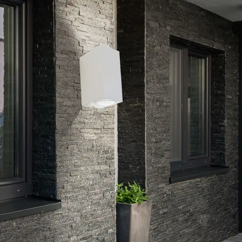 Up & Down, spot van aluminium in wit, hoogte 15 cm, Vt-7652 Finale Uitverkoop