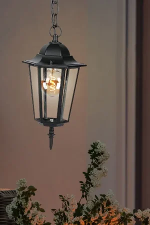 Speciale Aanbieding Hanglamp, zwart, glas, hoogte 84 cm, VT-1263