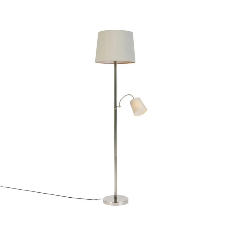 Qazqa staande lamp met kap retro grijs e27 Uitverkoop