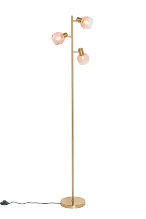 Actieprijs Qazqa vloerlamp vidro roze e14