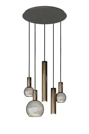 Ztahl Hanglamp Riva 5 lichts Ø 50 cm platinum Bestel Nu