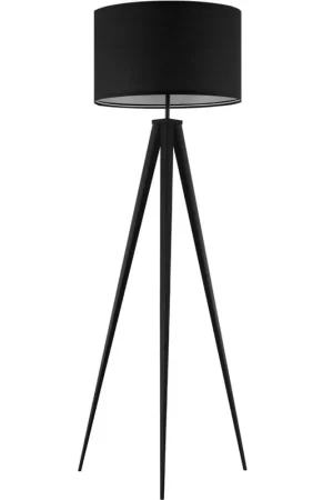 tectake Staande lamp Lunaris, textielkap, driepootsframe, Zwart Beste Prijs