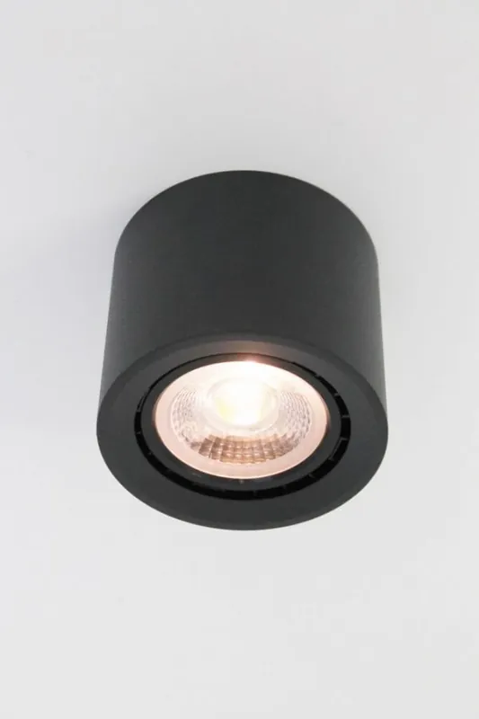 Direct Beschikbaar Plafondlamp / Opbouwspot FENDER LED rond | Zwart