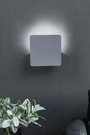 LED wandlamp, IP23, badkamer, grijs, warm wit, H 14cm Rechtstreeks Van De Fabrikant