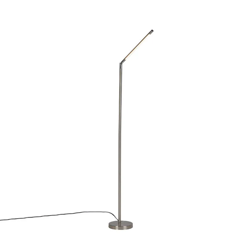 Tijdelijk Beschikbaar Qazqa vloerlamp berdien fl zilverkleurig geïntegreerde led