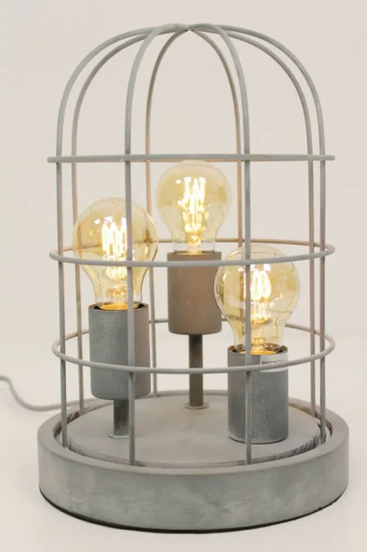 Tijdelijk Beschikbaar Leuke 3-lichts tafellamp STOLP | Beton + grill