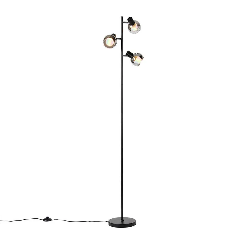 Qazqa vloerlamp vidro zwart e14 Koopje