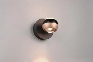 Express Levering Elegante wandlamp ORBIT Zwart / Coffee | 3-standen dimbaar