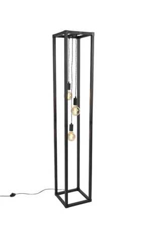 Actieprijs Qazqa vloerlamp big_cage zwart e27