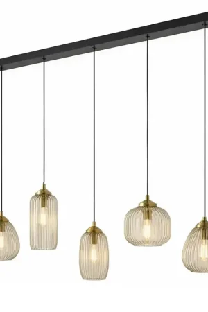 Ylumen Hanglamp Stripe 5 lichts L 120 cm zwart Direct Beschikbaar