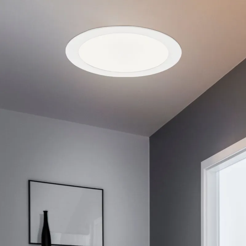 Lage Prijs LED inbouwlamp, plat, wit, opaal, D 22,5cm