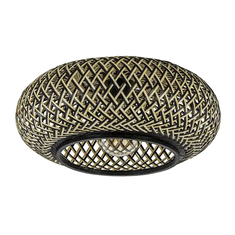 Plafondlamp Maze bamboe/zwart 40cm Direct Verzonden