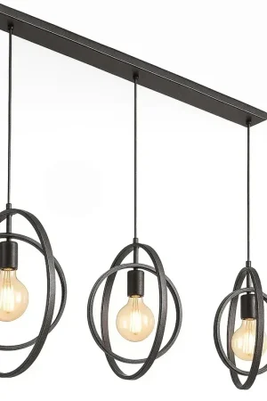 Superprijs Ylumen Hanglamp Turn around 3 lichts L 130 cm mat zwart