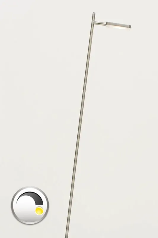 Populair Strakke LED leeslamp PLATE SINGLE met pulsdimmer | Staal