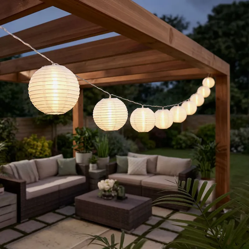 LED solar sprookjeslampen, 10x lantaarns, grondspies, L 300 cm Koop Online