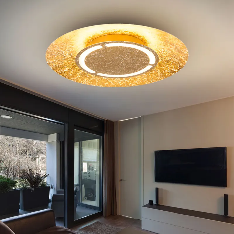 Bestel Nu LED plafondlamp, metaal, goud, wit, 50 cm