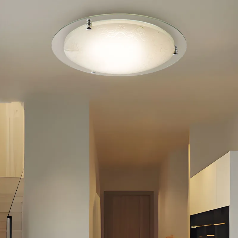 Bestseller LED plafondlamp, chroom, gesatineerd glas, CCT, 41,5 cm