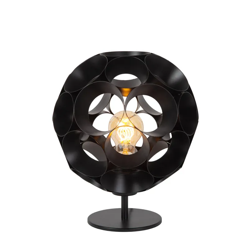 Lucide HANNELORE - Tafellamp - Ø 25 cm - 1xE27 - Zwart Flitsaanbieding