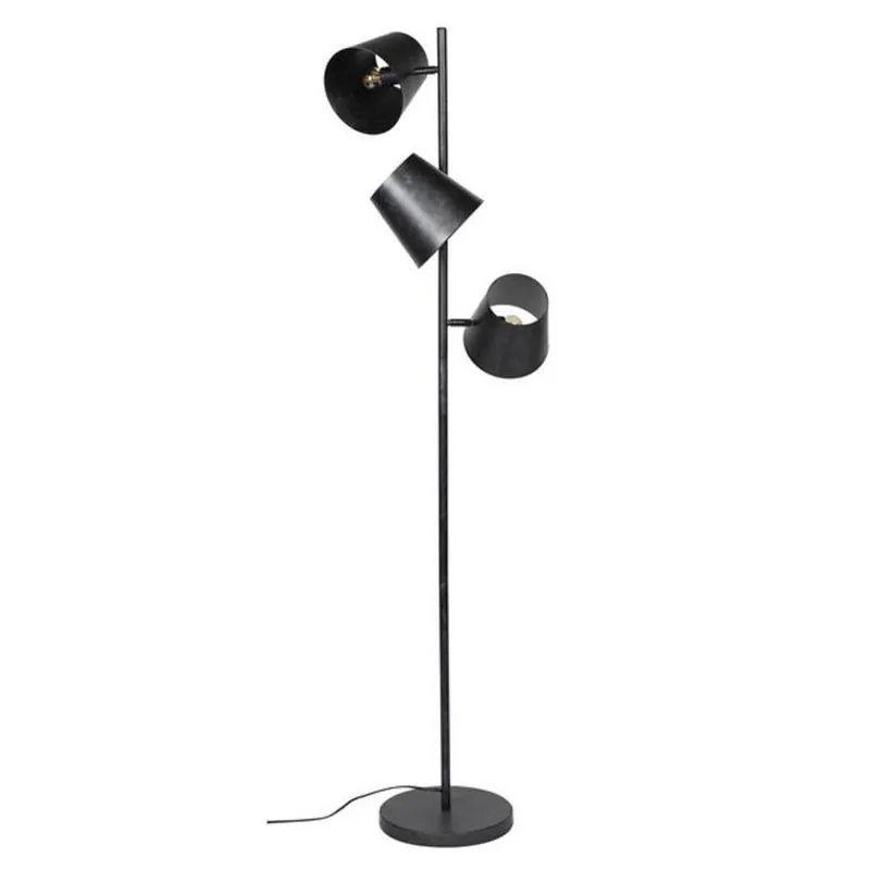 Bestseller Industriële vloerlamp Carta 3-lichts zwart metaal 167x40x167 cm Metaal
