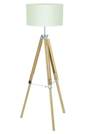 Weekendaanbieding EGLO Lantada Vloerlamp - E27 - 143 cm - Natuur/Beige