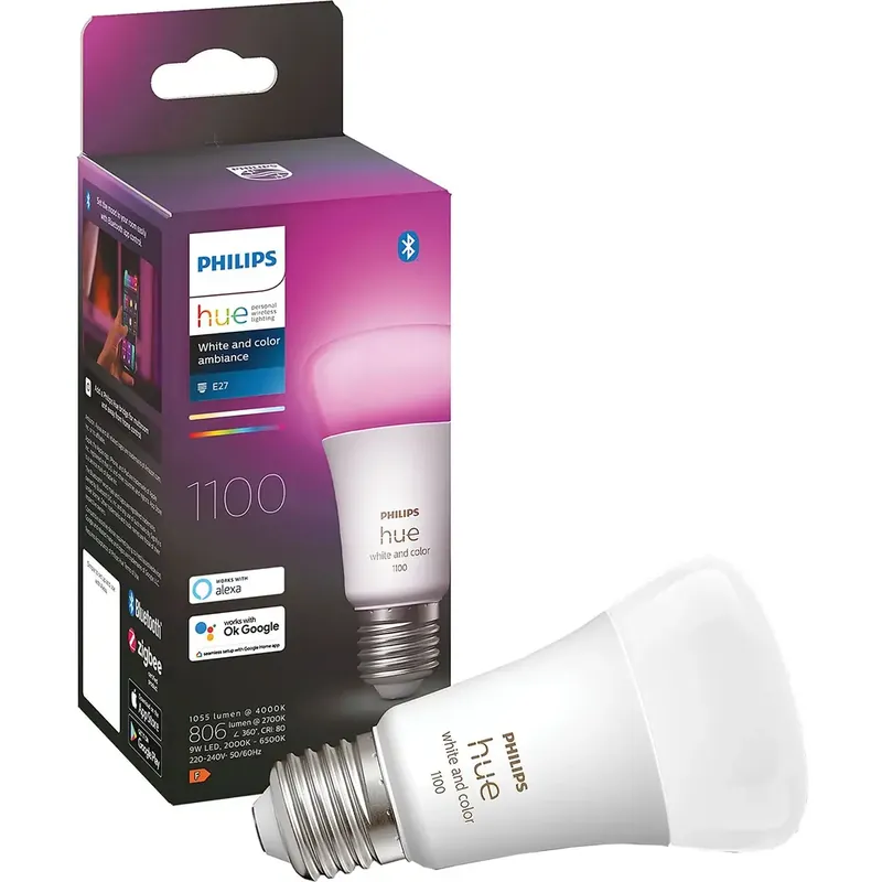 Beste Prijs Philips HUE Lichtbron E27 1100 Lumen White and Color Ambiance