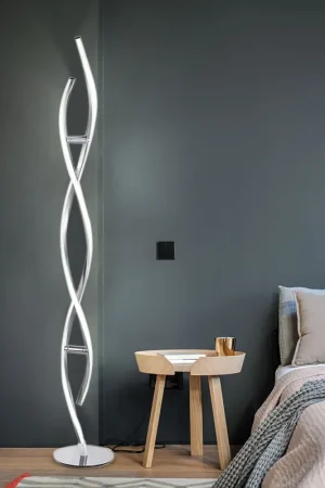LED vloerlamp, gebogen, met dimmer, hoogte 136 cm Meest Verkocht