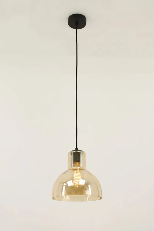 Tijdelijk Beschikbaar Zwarte hanglamp CLUSTER GOLD 1-lichts | Halve bol Ø 21,5 cm