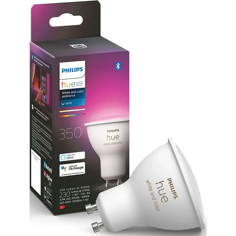 Philips HUE Lichtbron GU10 400 Lumen White and Color Ambiance Exclusieve Aanbieding