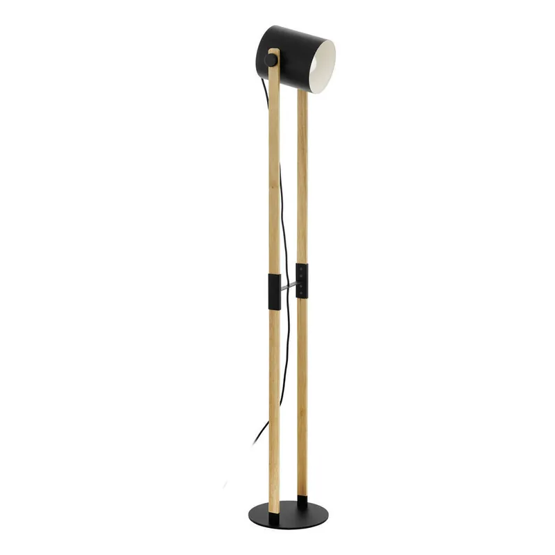 EGLO Hornwood Vloerlamp - E27 - 140 cm - Zwart, Crème/Bruin Aanbieding
