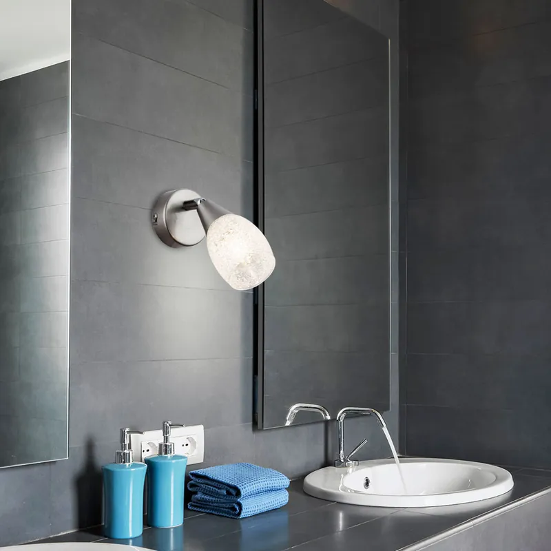Alleen Vandaag Wandlamp met kristallen kap, zilver, glas, FRANZISKA