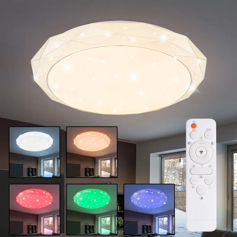 LED plafondlamp, metaal, wit, afstandsbediening, dimbaar, CCT Bestel Nu