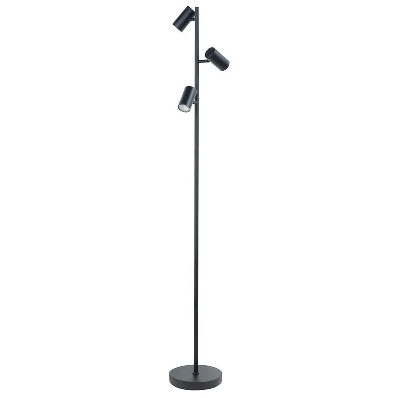 Highlight Vloerlamp Burgos - 3 lichts - zwart - 23x160 cm Laatste Kans